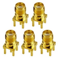 5 x SMA Straight Female PCB Socket Connector Gold Plated