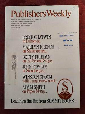 Rare PUBLISHERS WEEKLY Magazine August 8 1980 Dr. Michael W. Fox.
