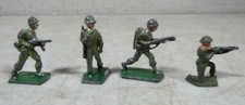 4 Vintage Miniature Lead Toy Soldiers WWII Japan