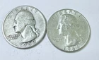WASHINGTON SILVER QUARTERS  90% SILVER LOT OF 2, CIRCULATED COINS #9466