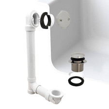 1-1/2 In. Schedule 40 PVC Tip-Toe Drain Bath Waste and Overflow with 2-Hole Face