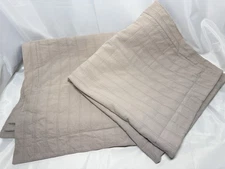 Docofil 2 Euro Pillow Shams Ribbed Tan Cotton 26x26 Fringe