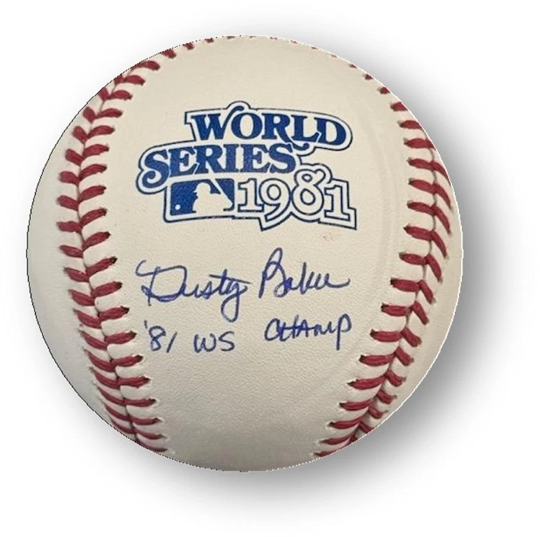 Autógrafo firmado por Dusty Baker Serie Mundial 1981 Gigantes de Béisbol Dodgers Inscrito