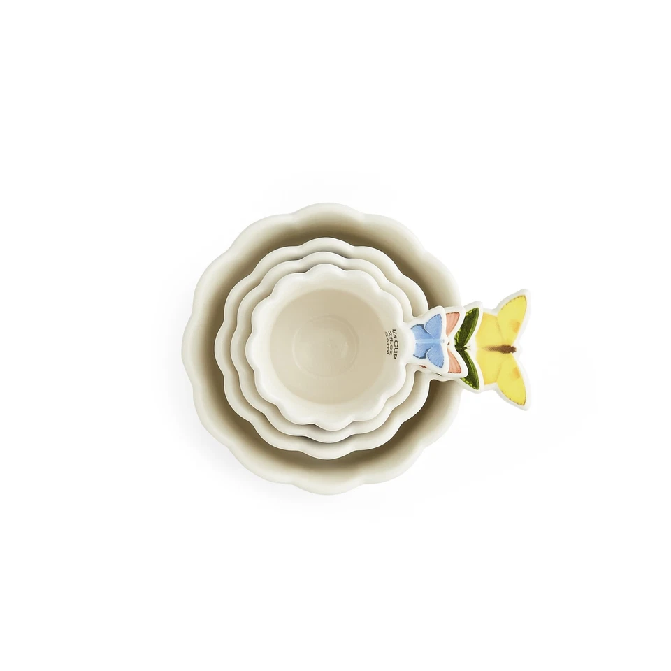 Tazas medidoras de ramo de jardín botánico Portmeirion, juego de 4, mango de mariposa Foto 3 de 4