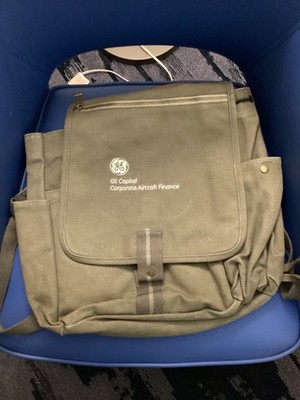 GE Capital Aircraft Finance Cary or Back Pack Case Olive Green