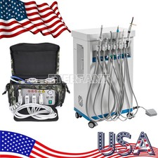 Dental Delivery Cart Unit with Air Compressor/Portable Mobile Bag Suction Unit