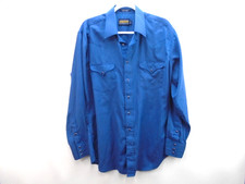 Panhandle Slim Shirt MENS 16-35 Western Plaid Blue Marbled Snap Long Sleeve