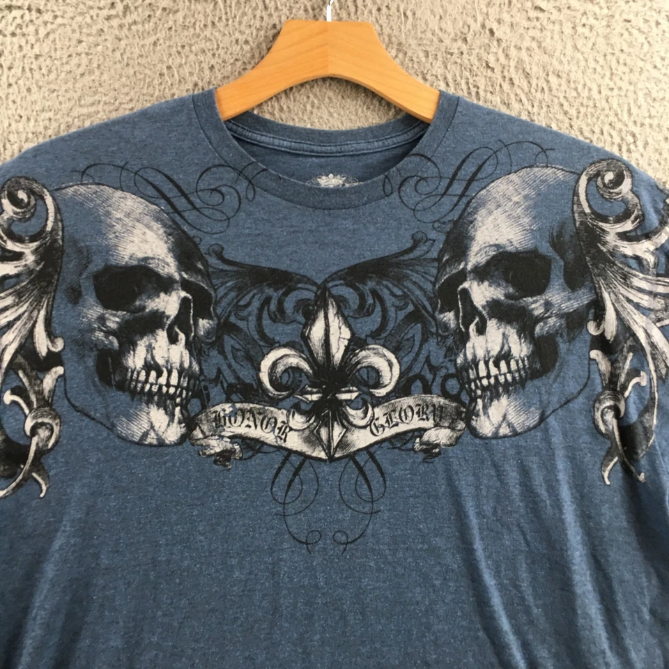 Helix Tee Tshirt Mens 2XL Blue Cotton Blend Short Sleeve Graphic Print Crew Neck - Image 2 of 4