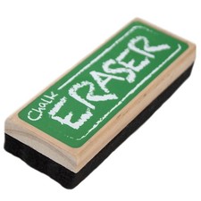 2-in-1 Chalk and Dry Erase Board Black Felt Eraser - Great for Classroom 