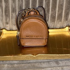 Michael Kors Mini Zaino Borsa Charm - Pelle Marrone Ciottolato e Oro DIFFICILE DA TROVARE