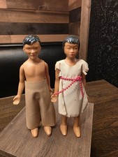 Lot Of 2 Vintage St. Labre Indian School Plastic Native American Dolls