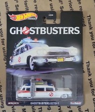 1/64 HOT WHEELS PREMIUM GHOSTBUSTERS ECTO-1  NIP REAL RIDERS CADILLAC