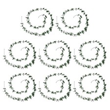 Fake Vine Garland Flower Silk Artificial Flowers 7.8FT for Home White 8PCS