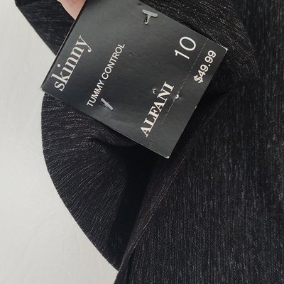 Alfani Women's Pant Skinny Tummy Control Slim Leg Black Size 10