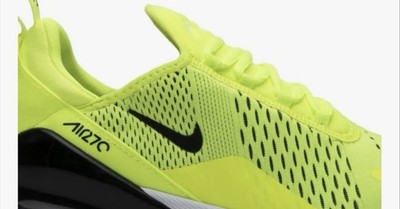 Nike Air Max 270  Volt/Black/Dark Grey/White Size 9.5 Pre-Owned Great Condition
