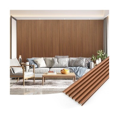 Art3dwallpanels Wood Slat Wall Paneling, 104'' x 6.7'' WPC Soundproof 3D Wall...