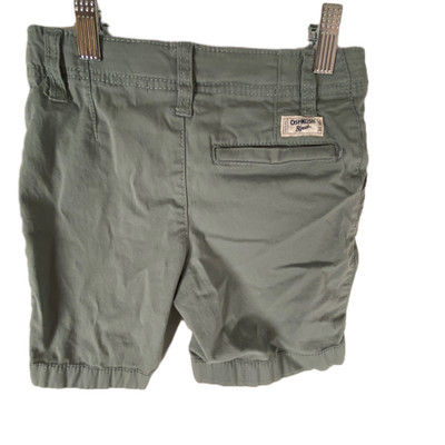 OshKosh B'gosh Twill Bermuda Shorts Youth 5 Green Cotton Stretch Relaxed Fit