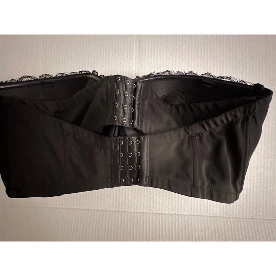 Sujetador sin tirantes para mujer Ashley Stewart 44DD negro ribete de encaje Foto 2 de 4