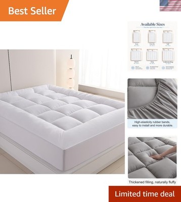 Topper, WestMonth  Quilted 1000GSM Luxury Extra Thick Mattress Topper Pad - B...