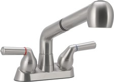 Utility Sink Faucet, Laundry Room Faucet with Pull Out Brushed Nickel