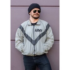 Vintage US Army IPFU Reflective Training Jacket, men's medium