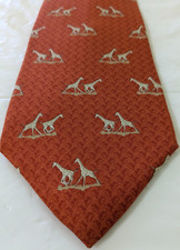 NWOT Tommy Hilfiger Orange Giraffe Italian Silk Men’s Tie Made In USA 59x3.5