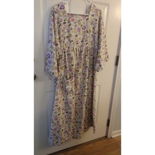 Vintage Handmade 70s Style Floral Maxi Dress, Boat Neck, Front Pocket, Large