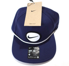 Nike Dri FIT Pro Structured Futura Golf Cap Size S/M Solid Blue Casual Outdoors