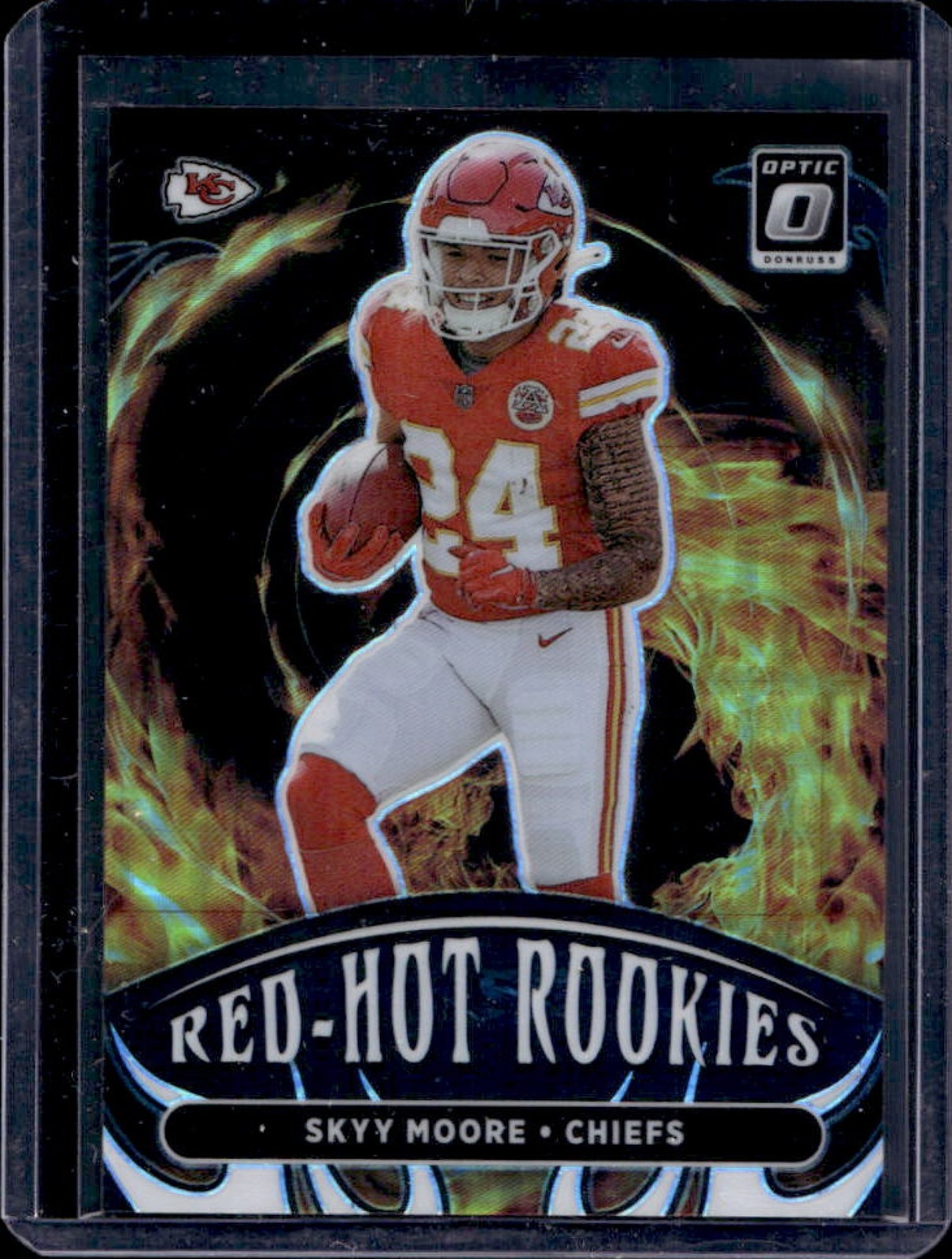 2022 Donruss Optic Skyy Moore Red Hot Rookies Black Pandora RC #4/25 Chiefs