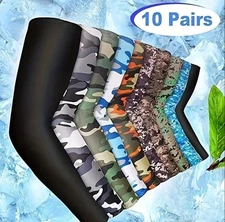 10 Pairs Cooling Arm Sleeves UV Protection Cover Sleeves Unisex Ice Silk Arm ...