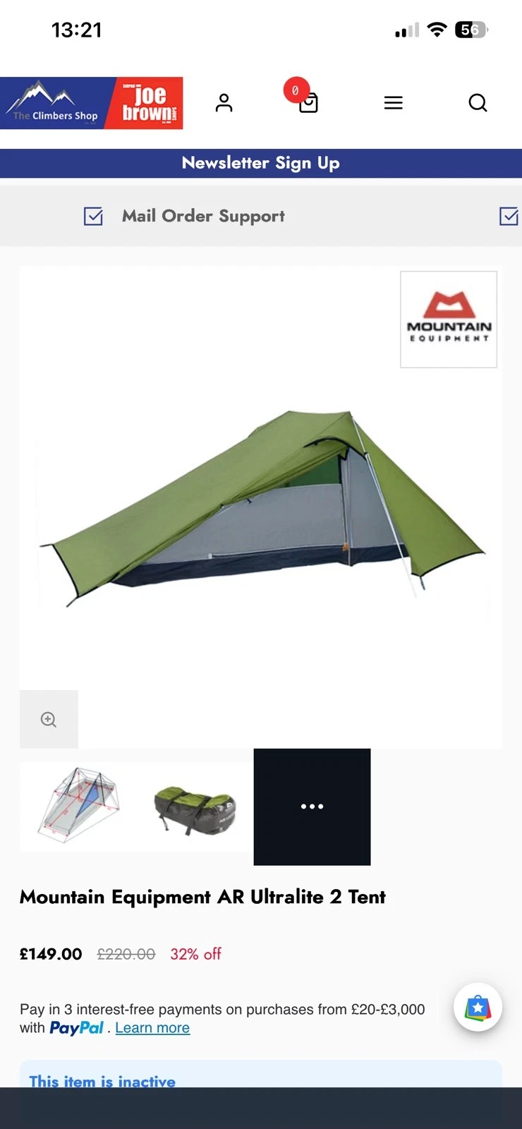 AWESOME MOUNTAIN EQUIPMENT HELIUM "AR ULTRALIGHT" 2 PERSONS TENT - 3 SEASONS
Opens in a new window o
