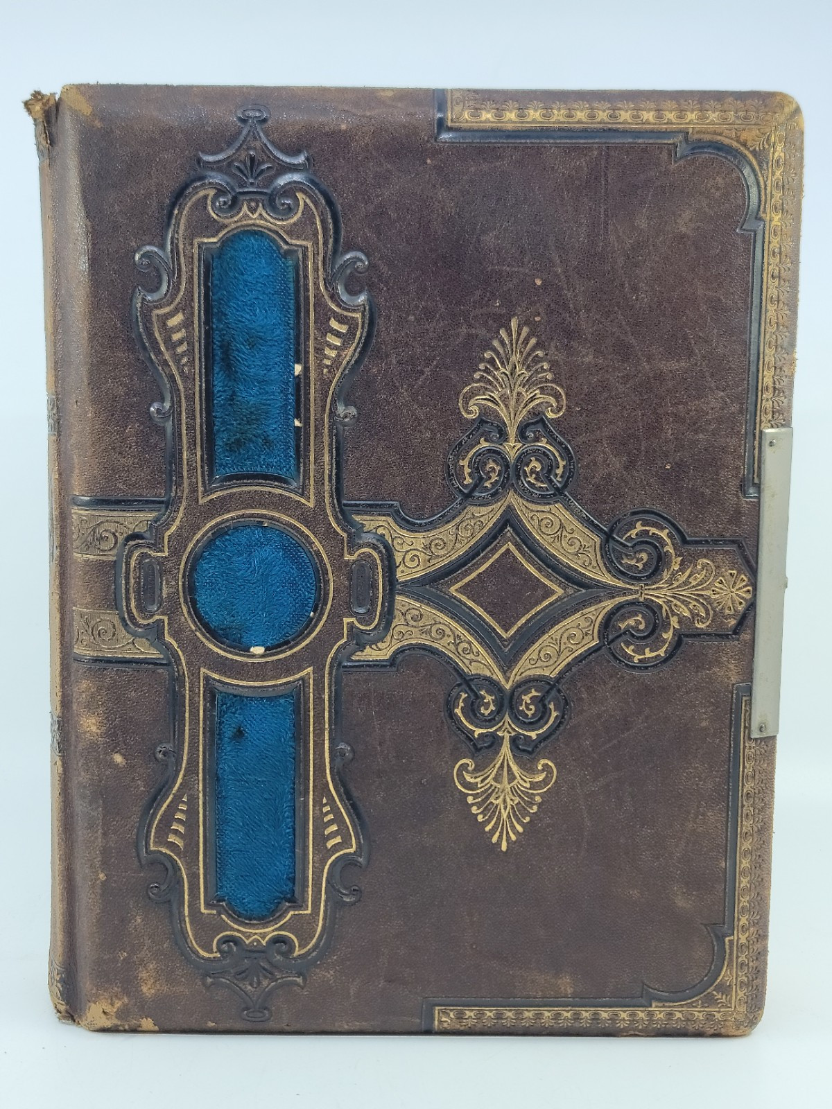 1800s Antique CDV & Daguerreotype Leather Bound Photo Album Estate Cleanout Find