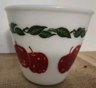 Hazel Atlas Milk Glass Apple Leaf Tall Mixing Bowl 5" Tall  VGC