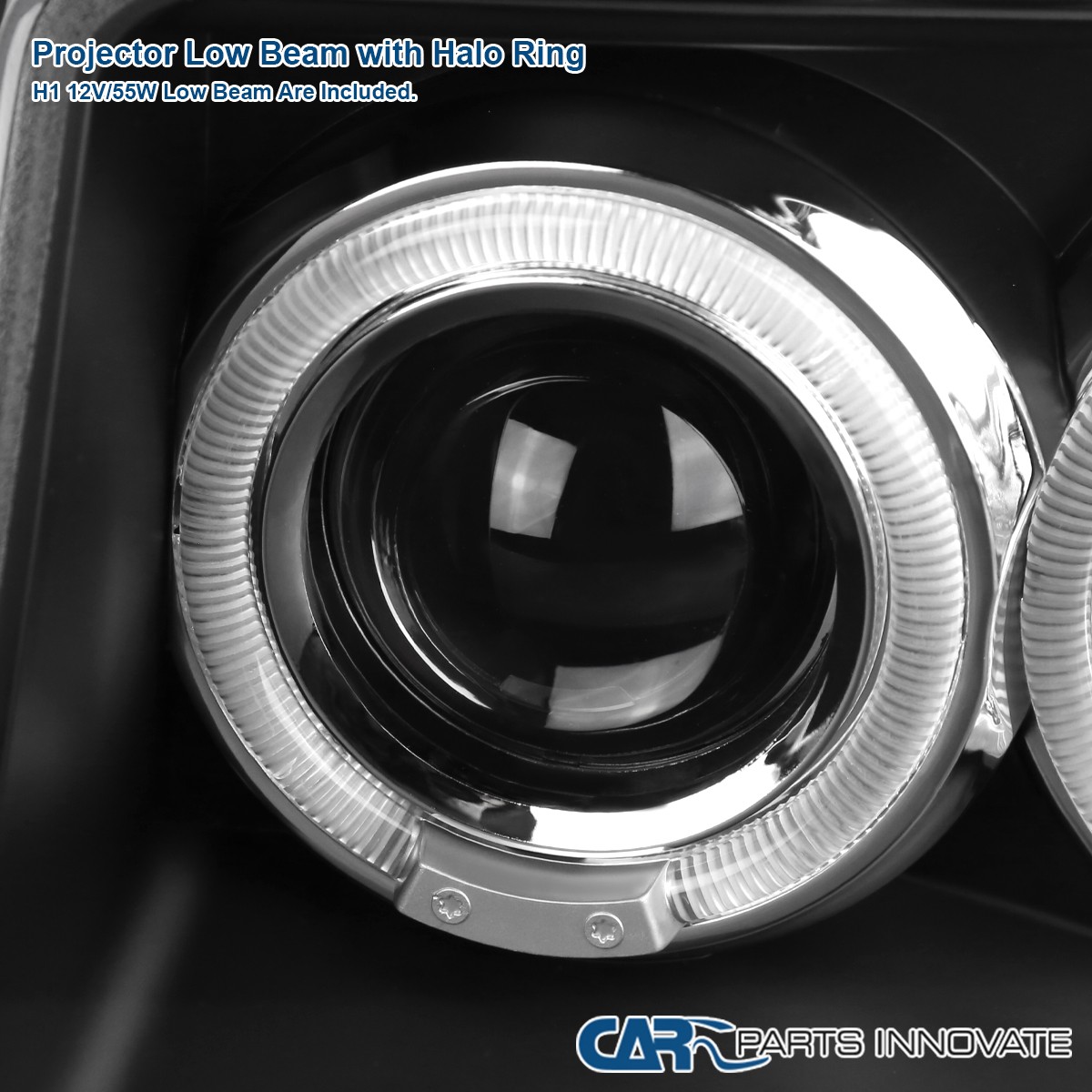 Fits 2001-2004 Frontier Black LED Halo Projector Headlights