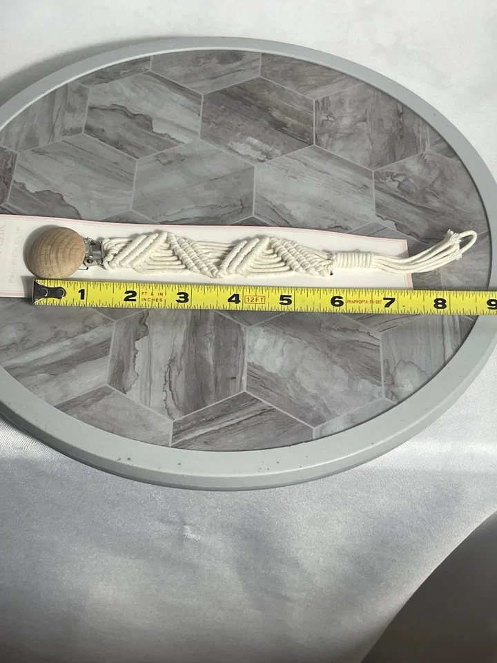 Shabby Chic Cream Macrame Accent Decorative Pacifier Strap Infant/Toddler Unisex - Image 4 of 4