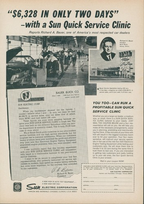 #ad 1964 Sun Electric Quick Service Clinic Richard Bauer Buick Harvey IL Ad MM1 $13.77