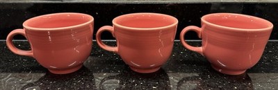 Set Of 3 Fiestaware Fiesta Coffee Cup Tea Cup Pink Peony Pink?