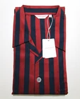 DEREK ROSE MENS PYJAMAS - XXL - 100% COTTON PJ - RRP. £260 - ROYAL SATIN STRIPE