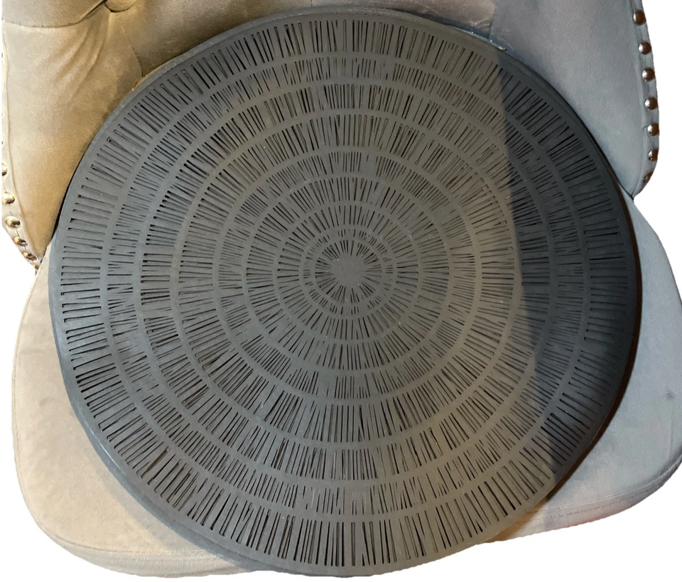 Juego de 12 manteles redondos de plástico con plata/negro metálico brillante Foto 4 de 4