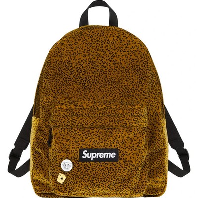 Supreme Velvet Backpack Tan Leopard