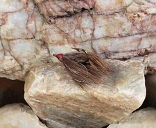 10 Bucktail Treble Hooks Bronze Size 1/0 Red Tag & Brown Tail DIY Spinners/Spoon