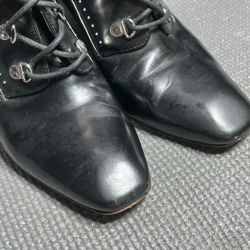 Botines Sigerson Morrison Valora Tachonados con Cordones Tacón Bloque para Mujer Talla 8B Negros Foto 4 de 4