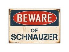 Beware Of Schnauzer 8" x 12" Vintage Aluminum Retro Metal Sign VS371
