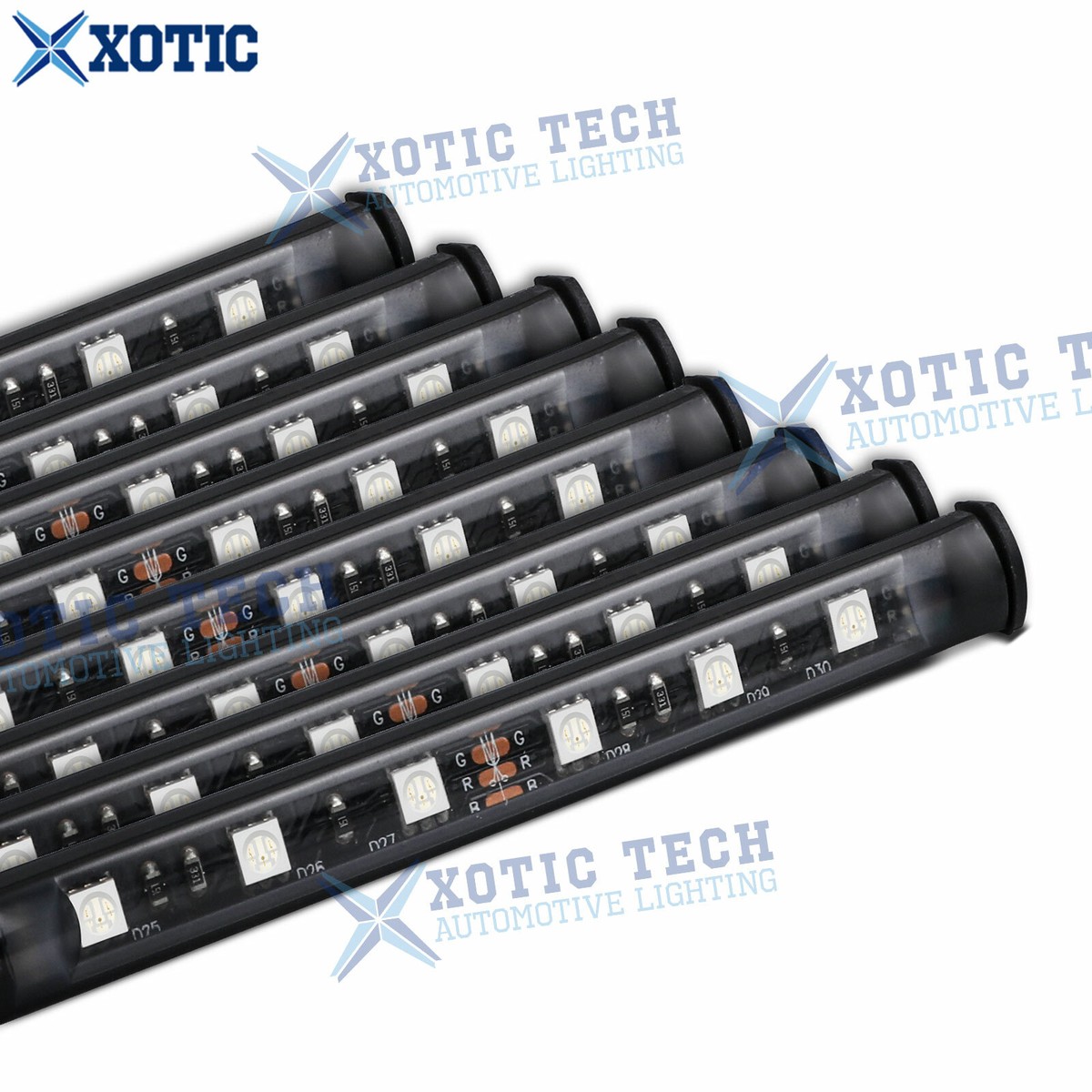 8x RGB LED Motorcycle Ground Effect Neon Glow Light Strips For