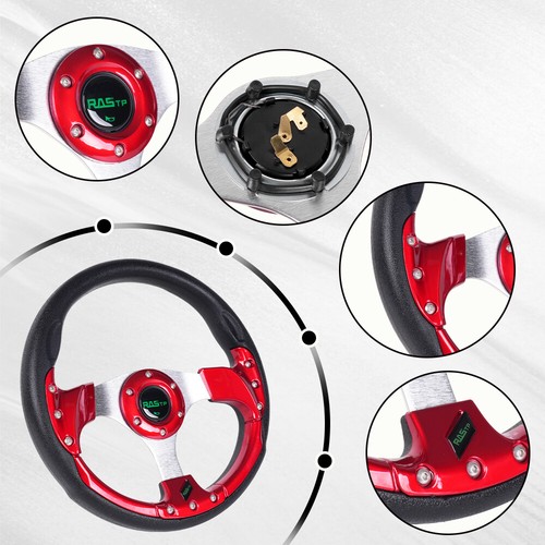 13” 320mm Universal Drifting Racing Sport Lightweight Steering Wheel Red - Picture 4 of 9