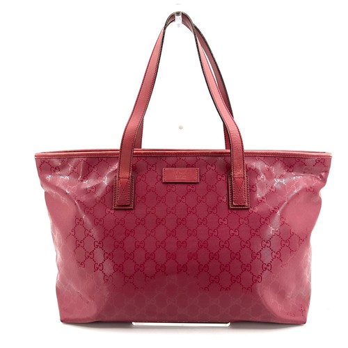 GUCCI GG Supreme Tote Bag Hand Bag RED PVC Auth - Picture 2 of 16