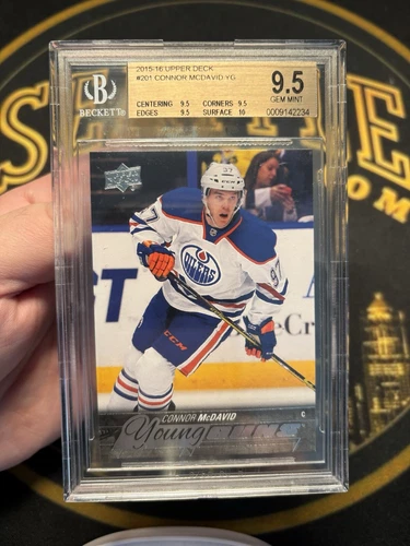 Connor Mcdavid 2015-16 Upper Deck 201 RC Young Guns BGS 9.5 True Gem+