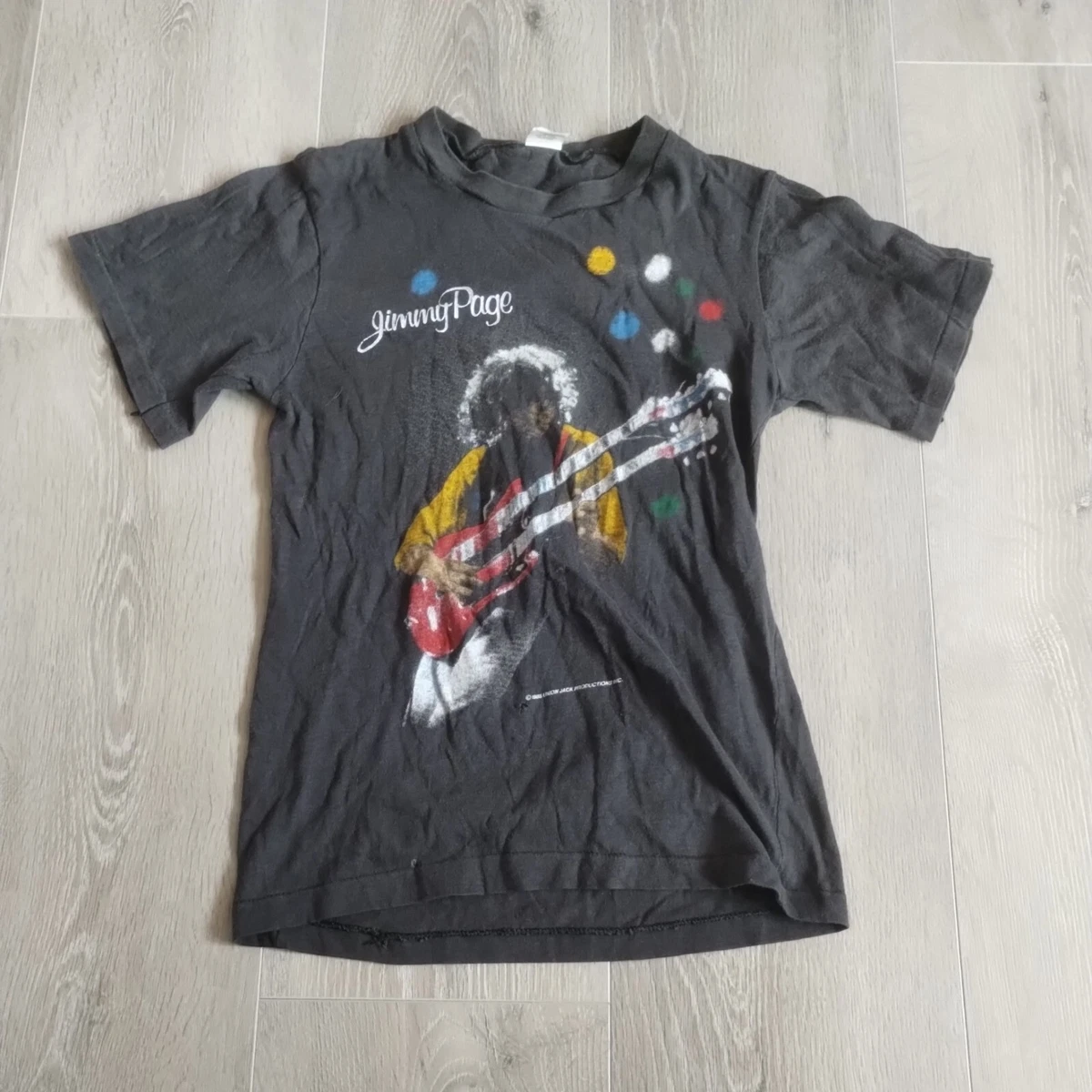 Vintage Jimmy Page Shirt S The Firm 1985 Tour USA Made Double Sided Cotton Jack