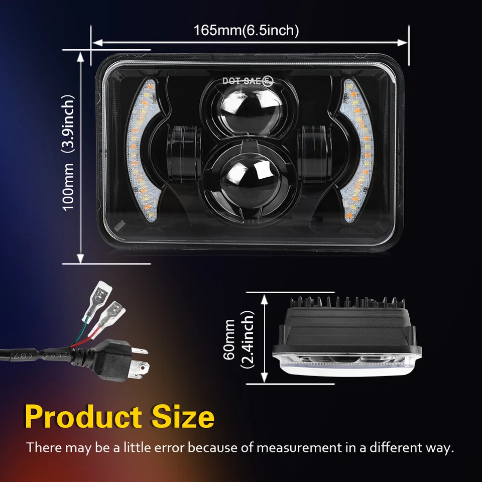 Faros LED HI-LO lámpara de haz para camioneta Chevy 1981-87 C10 K10 Blazer 4 piezas 4x6" Foto 3 de 4