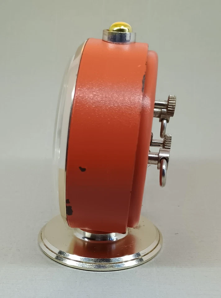 Soviet Vintage Slava orange Alarm Clock USSR 1980's~Perfect Condition #24325 - Image 4 of 4